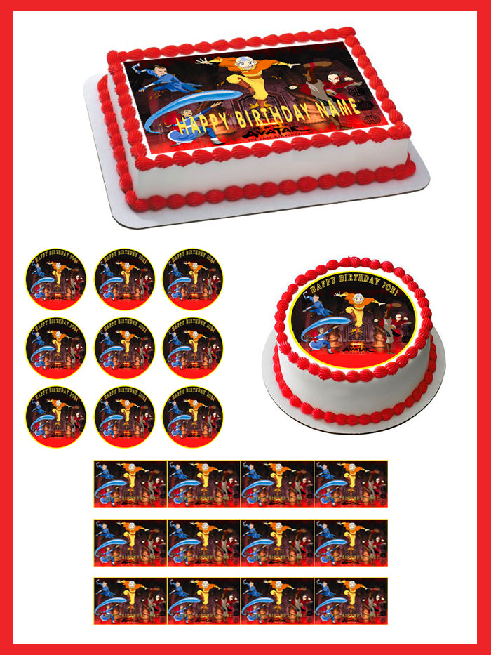 AVATAR AIRBENDER - Edible Cake Topper, Cupcake Toppers, Strips