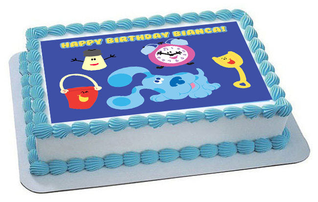 BLUE'S CLUES CLOCK - Edible Cake Topper, Cupcake Toppers, Strips