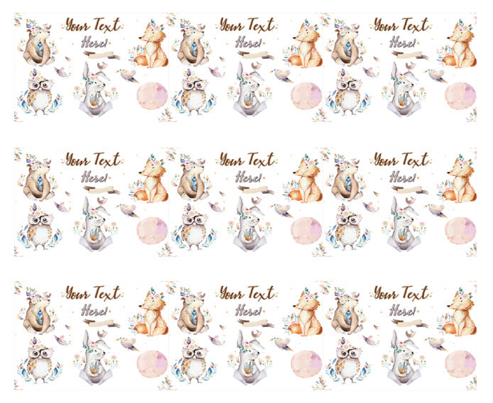 Baby Rabbit and Bear Animal - Edible Cake Topper, Cupcake Toppers, Strips