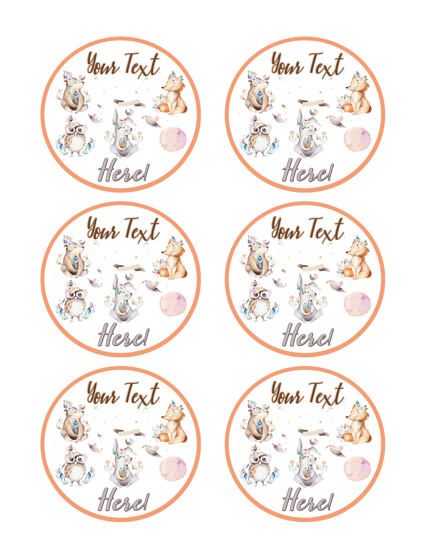 Baby Rabbit and Bear Animal - Edible Cake Topper, Cupcake Toppers, Strips