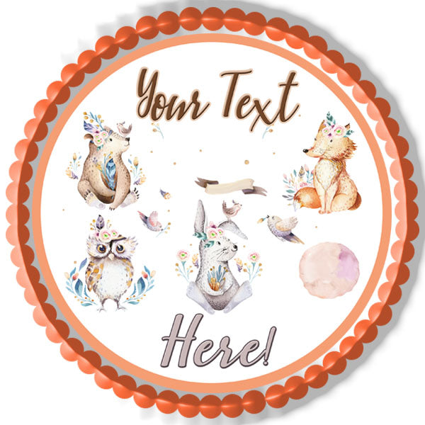 Baby Rabbit and Bear Animal - Edible Cake Topper, Cupcake Toppers, Strips