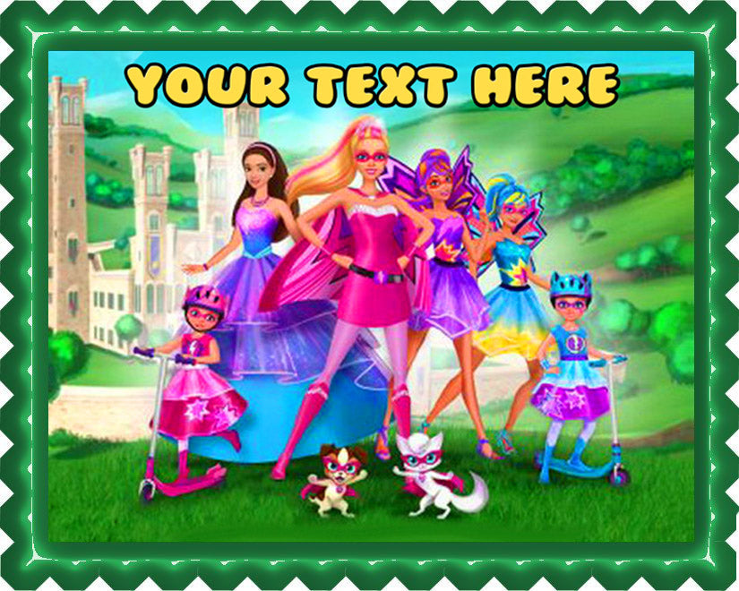 Barbie in Princess Power - Edible Cake Topper, Cupcake Toppers, Strips