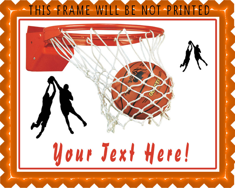 Basketball - Edible Cake Topper, Cupcake Toppers, Strips