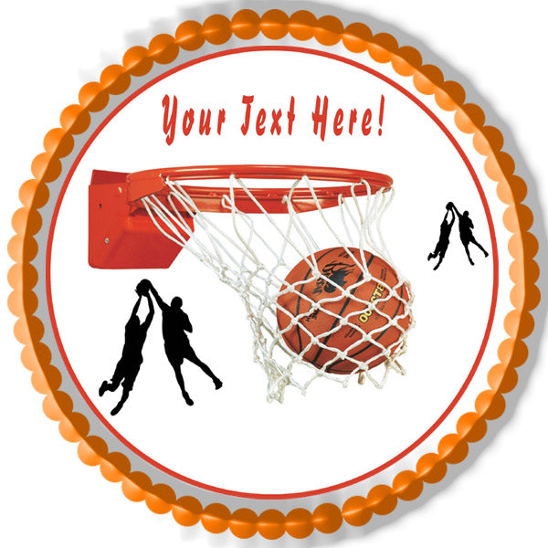 Basketball - Edible Cake Topper, Cupcake Toppers, Strips