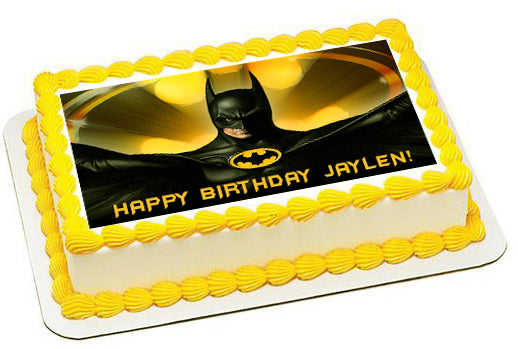 Batman Yellow - Edible Cake Topper, Cupcake Toppers, Strips