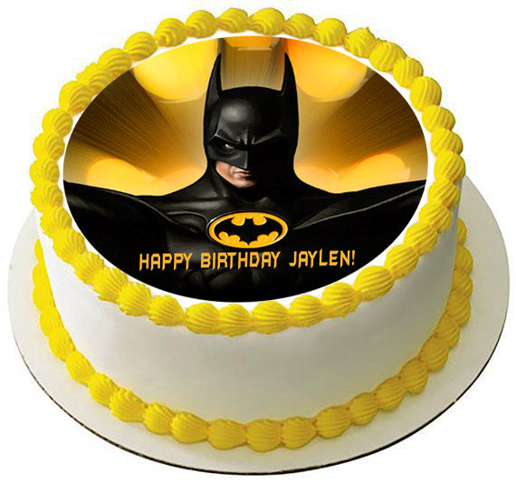 Batman Yellow - Edible Cake Topper, Cupcake Toppers, Strips