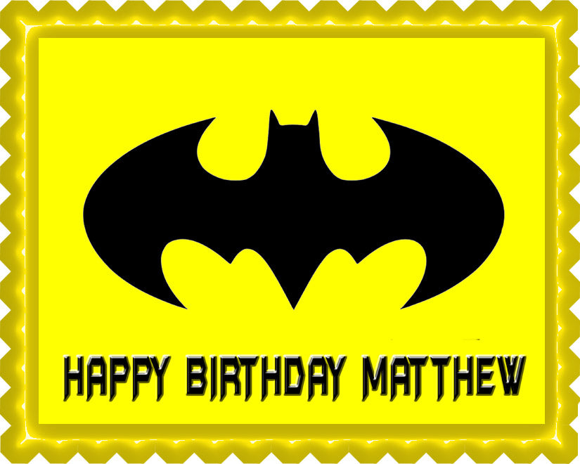 Batman Yellow Logo - Edible Cake Topper, Cupcake Toppers, Strips