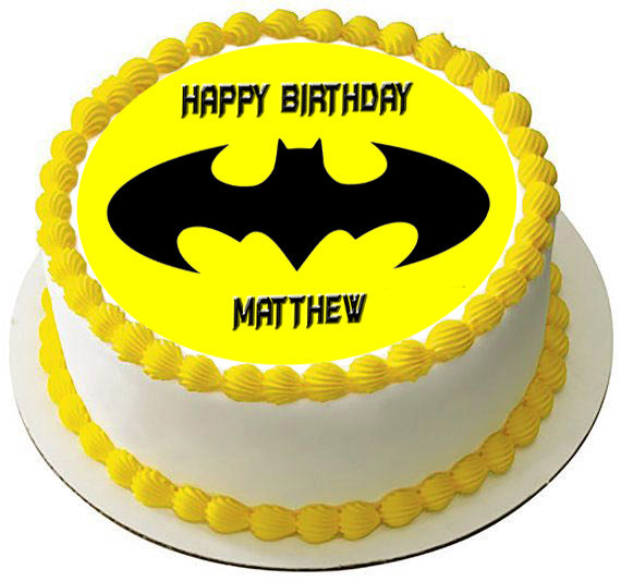 Batman Yellow Logo - Edible Cake Topper, Cupcake Toppers, Strips