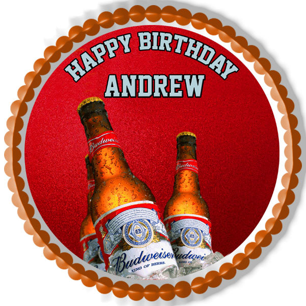 Beer Bottles Budweiser (Nr2) - Edible Cake Topper, Cupcake Toppers, Strips