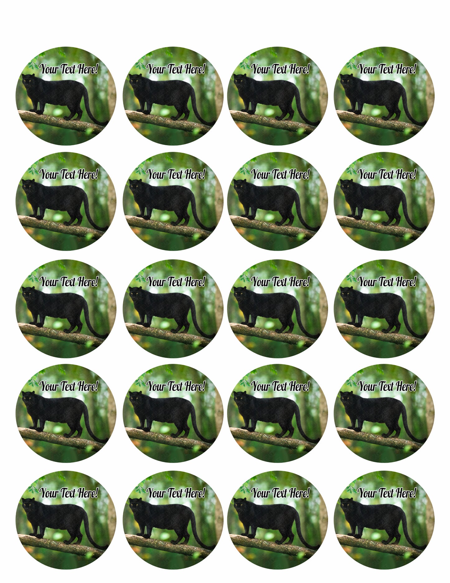 Black Panther (Nr2) - Edible Cake Topper, Cupcake Toppers, Strips