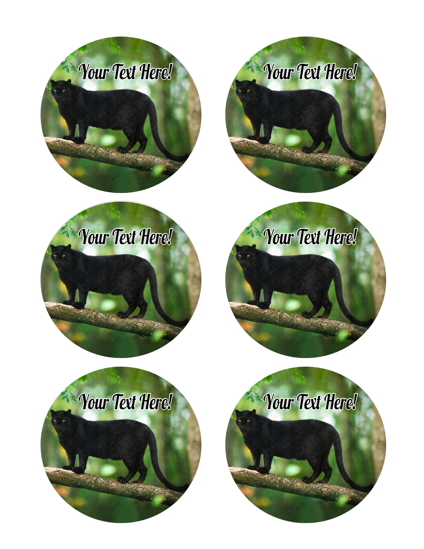 Black Panther (Nr2) - Edible Cake Topper, Cupcake Toppers, Strips