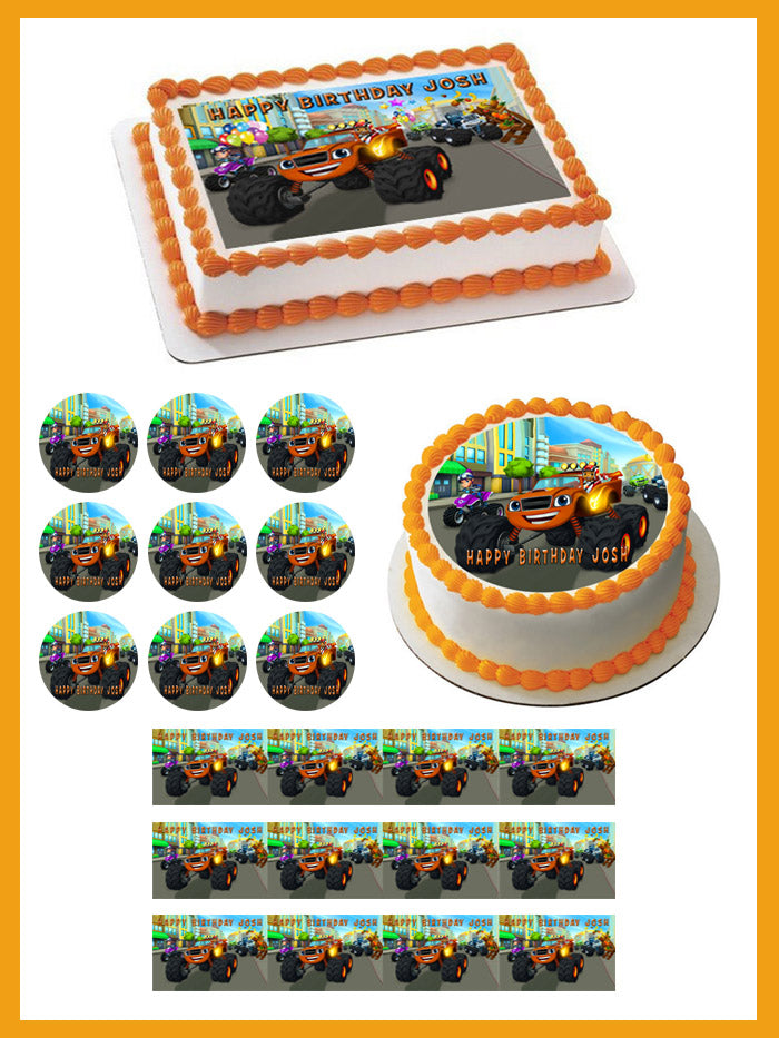 Blaze And The Monster Machine - Edible Cake Topper, Cupcake Toppers, Strips