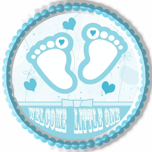 Blue Baby Feet Foot - Edible Cake Topper OR Cupcake Topper, Decor