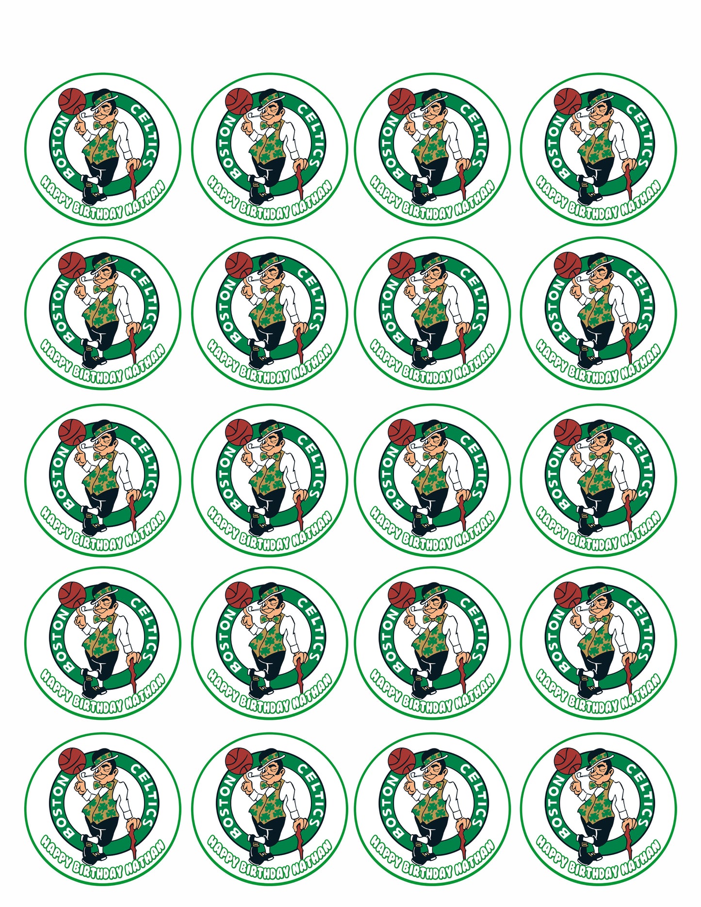 Boston Celtics - Edible Cake Topper, Cupcake Toppers, Strips