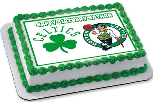 Boston Celtics - Edible Cake Topper, Cupcake Toppers, Strips