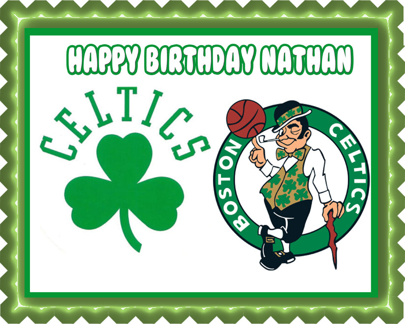 Boston Celtics - Edible Cake Topper, Cupcake Toppers, Strips