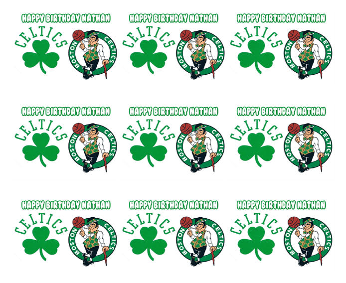 Boston Celtics - Edible Cake Topper, Cupcake Toppers, Strips