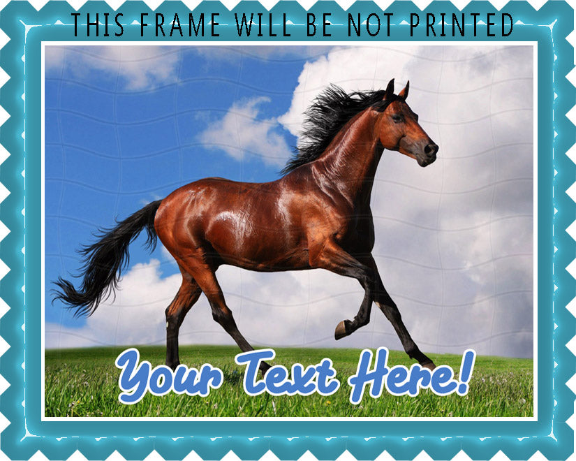 Brown Horse - Edible Cake Topper, Cupcake Toppers, Strips