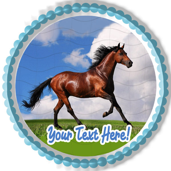 Brown Horse - Edible Cake Topper, Cupcake Toppers, Strips