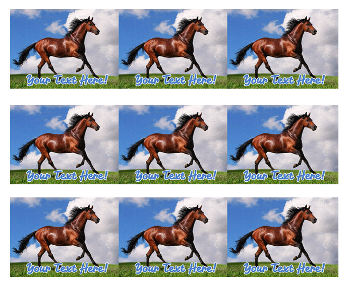 Brown Horse - Edible Cake Topper, Cupcake Toppers, Strips