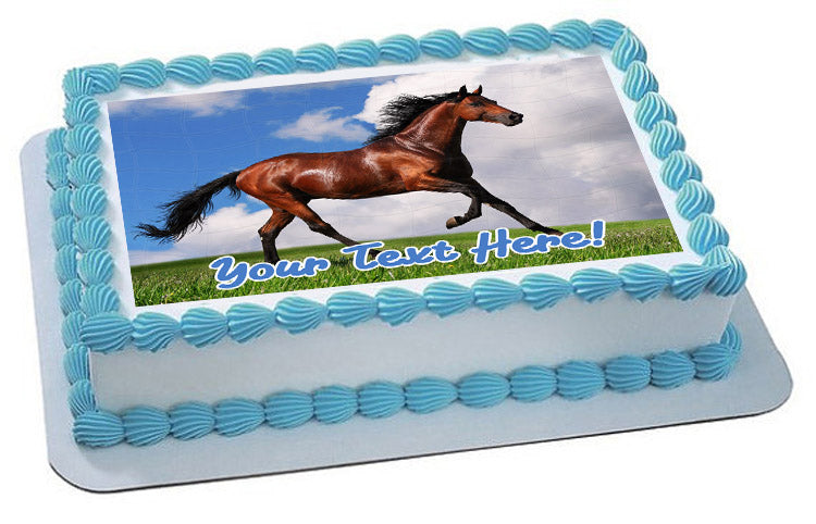 Brown Horse - Edible Cake Topper, Cupcake Toppers, Strips