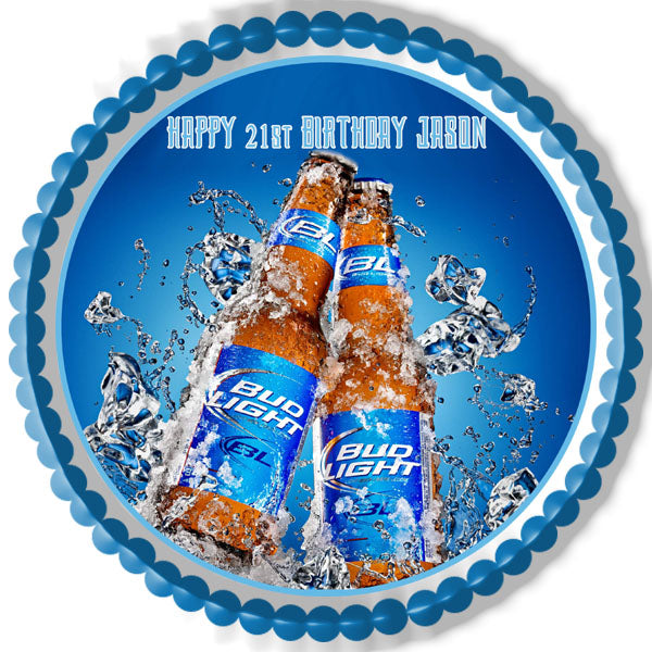 Bud Light - Edible Cake Topper, Cupcake Toppers, Strips