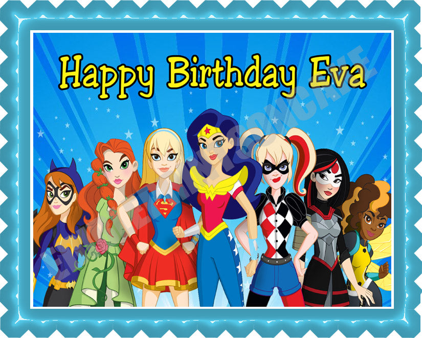 DC Superhero Girls - Edible Cake Topper, Cupcake Toppers, Strips