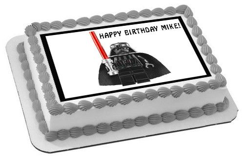 Lego Darth Vader Edible Birthday Cake Topper OR Cupcake Topper, Decor - Edible Prints On Cake (Edible Cake &Cupcake Topper)