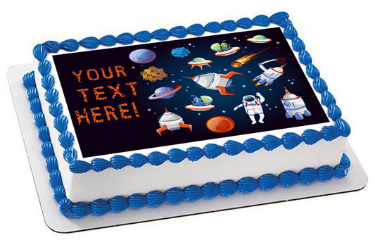 Cartoon Space Elements - Edible Cake Topper, Cupcake Toppers, Strips