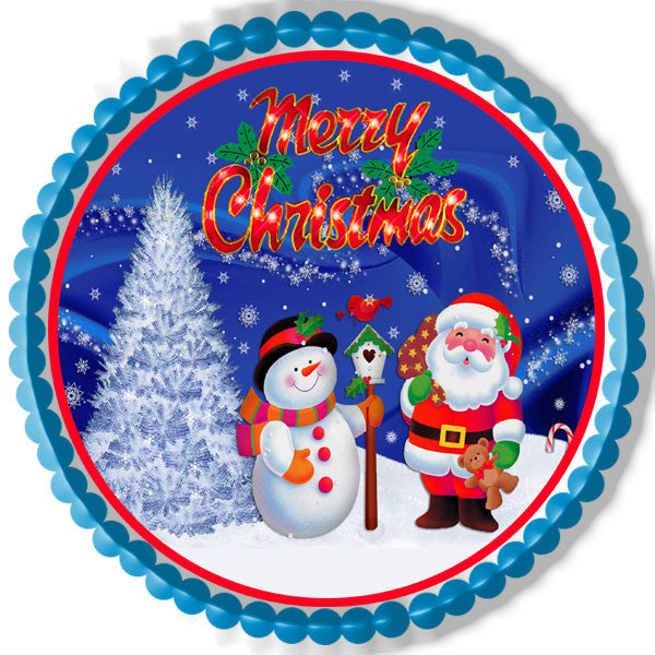 Christmas 8 Edible Birthday Cake Topper OR Cupcake Topper, Decor - Edible Prints On Cake (Edible Cake &Cupcake Topper)