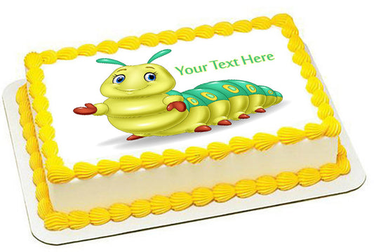 CUTE CATERPILLAR - Edible Cake Topper or Cupcake topper, Decor