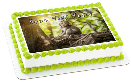 Cute Little Baby Monkey - Edible Cake Topper, Cupcake Toppers, Strips