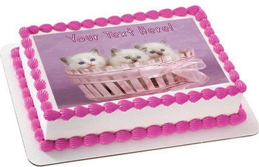 Cute Pretty Ragdoll Kittens - Edible Cake Topper, Cupcake Toppers, Strips