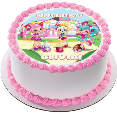 Cute Shopkins Shoppies Edible Birthday Cake Topper OR Cupcake Topper, Decor - Edible Prints On Cake (Edible Cake &Cupcake Topper)
