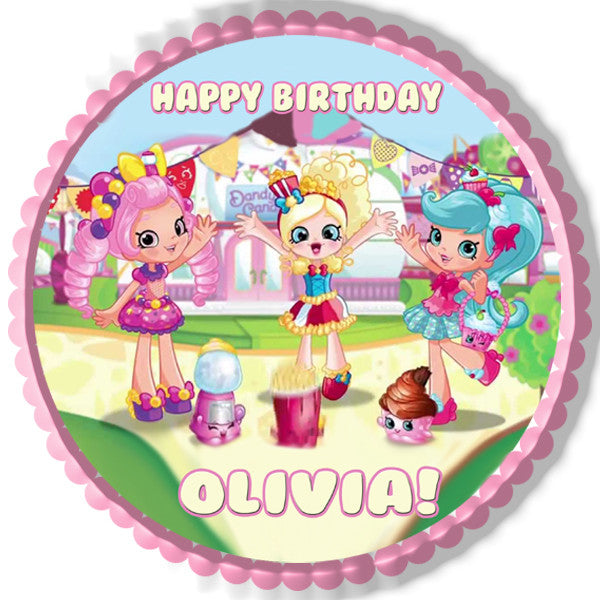 Cute Shopkins Shoppies Edible Birthday Cake Topper OR Cupcake Topper, Decor - Edible Prints On Cake (Edible Cake &Cupcake Topper)
