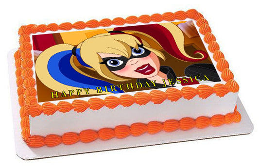 D.C. Super Hero Harley Quinn - Edible Cake Topper, Cupcake Toppers, Strips