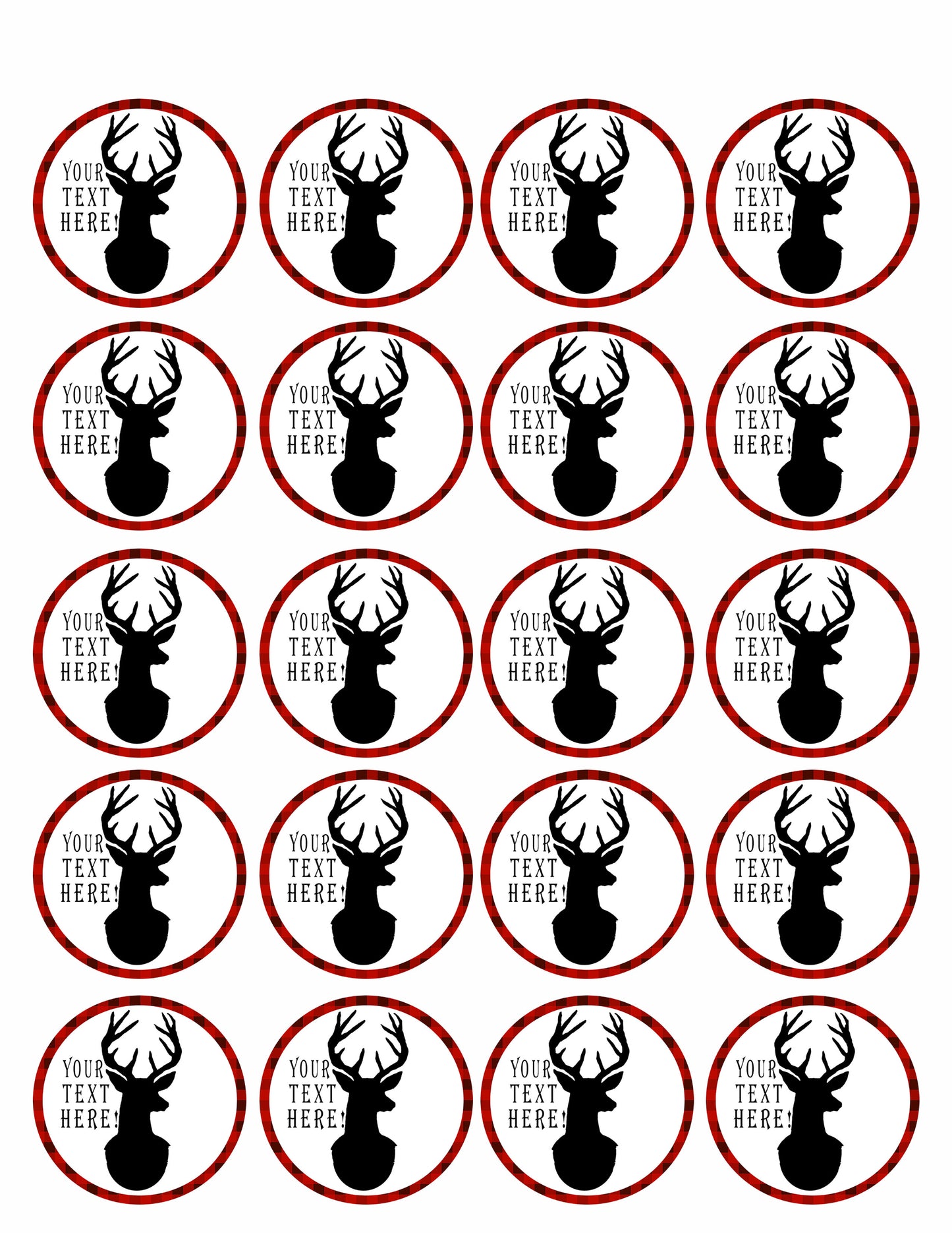 Deer Black Cut Silhouette - Edible Cake Topper OR Cupcake Topper, Decor