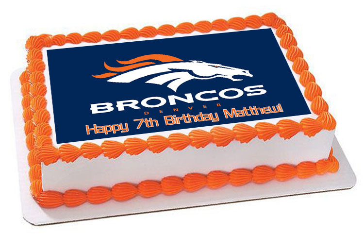 Denver Broncos (Nr2) - Edible Cake Topper, Cupcake Toppers, Strips