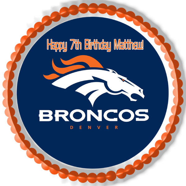 Denver Broncos (Nr2) - Edible Cake Topper, Cupcake Toppers, Strips