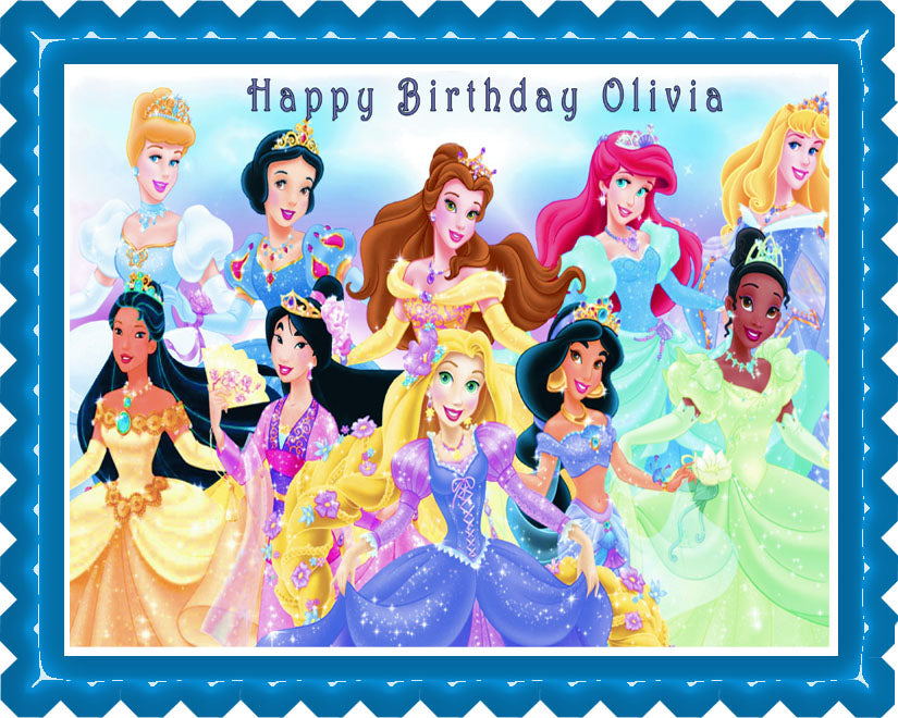 Disney Princess - Edible Cake Topper, Cupcake Toppers, Strips