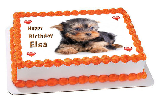 Puppy 2 Edible Birthday Cake Topper OR Cupcake Topper, Decor - Edible Prints On Cake (Edible Cake &Cupcake Topper)