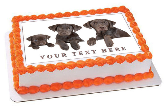 Dog Family - Edible Cake Topper, Cupcake Toppers, Strips