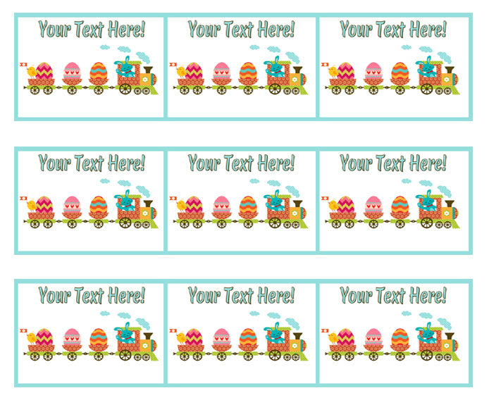 Easter Train - Edible Cake Topper, Cupcake Toppers, Strips