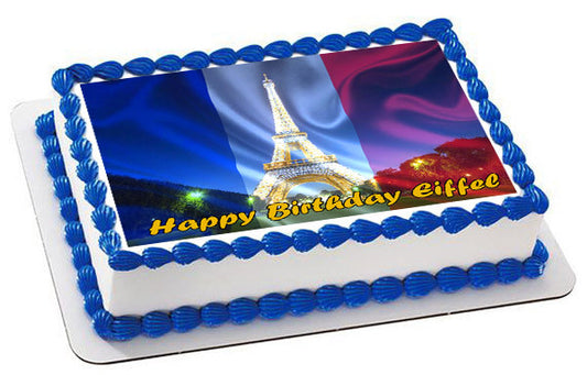 Eiffel Tower - Edible Cake Topper OR Cupcake Topper, Decor