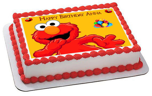 Elmo - Edible Cake Topper, Cupcake Toppers, Strips