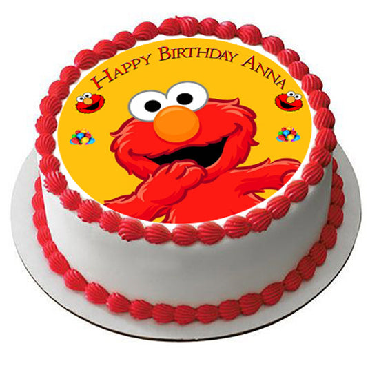 Elmo - Edible Cake Topper, Cupcake Toppers, Strips