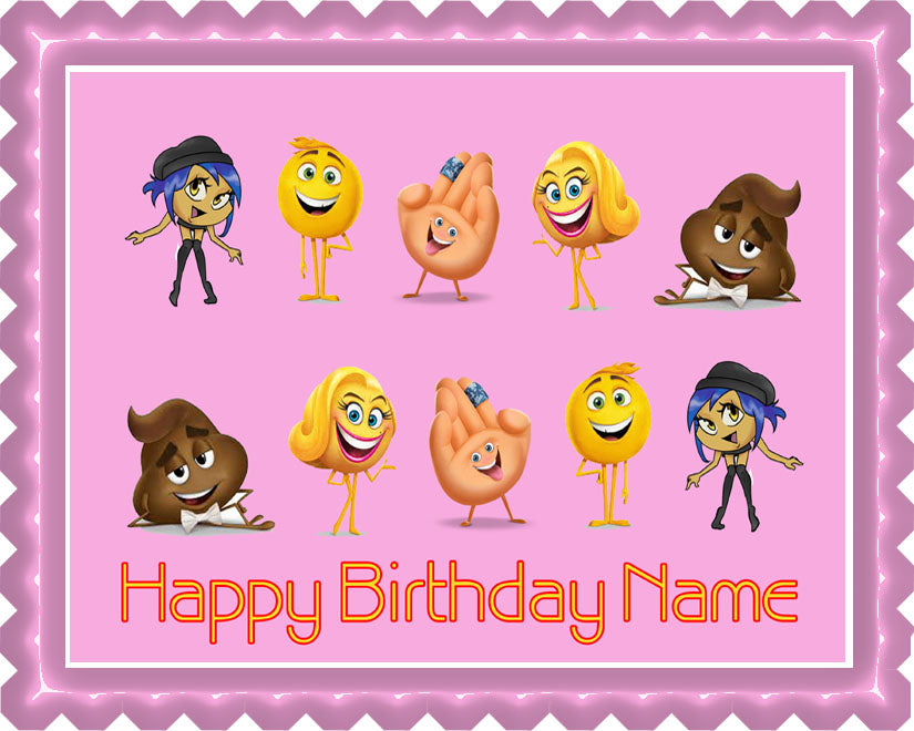 The Emoji Movie (B) - Edible Cake Topper OR Cupcake Topper, Decor