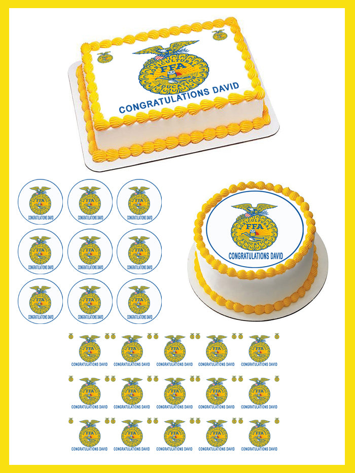 FFA (Nr2) - Edible Cake Topper, Cupcake Toppers, Strips