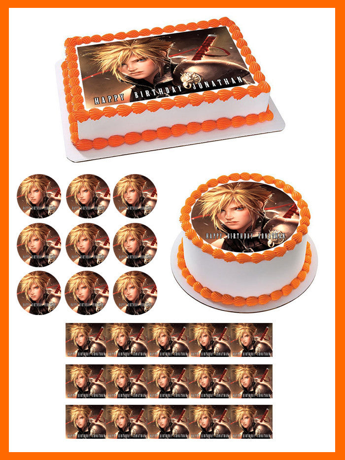 Final Fantasy 7 - Edible Cake Topper OR Cupcake Topper, Decor