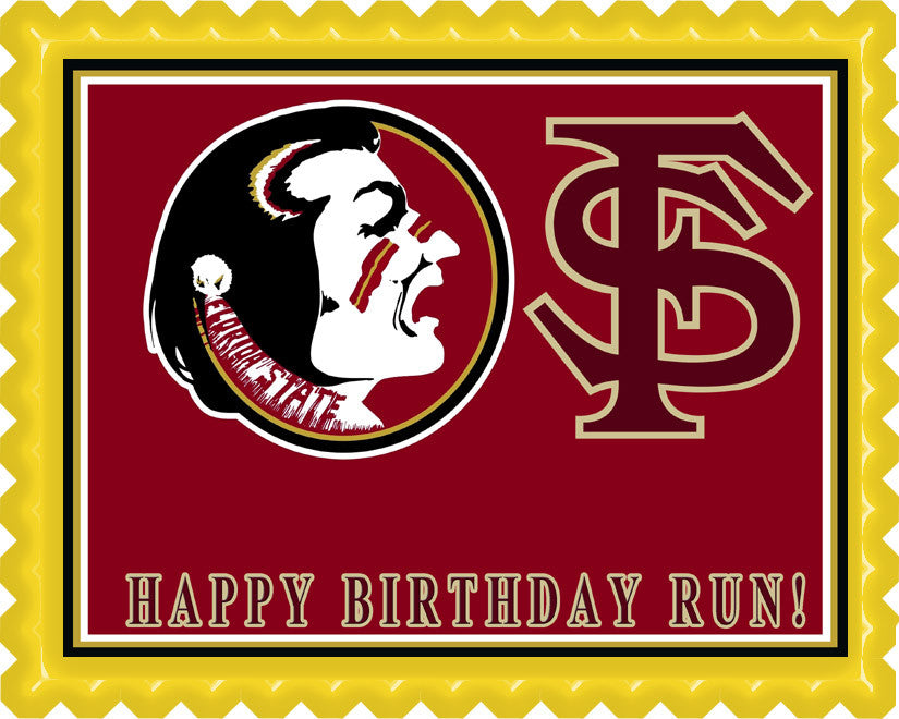 Florida State Seminoles Edible Birthday Cake Topper OR Cupcake Topper, Decor - Edible Prints On Cake (Edible Cake &Cupcake Topper)